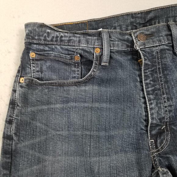 Levis 559 Jeans Mens 34x36 Blue Dark Wash Relaxed Straight Stretch Denim Zip Fly - Picture 3 of 14